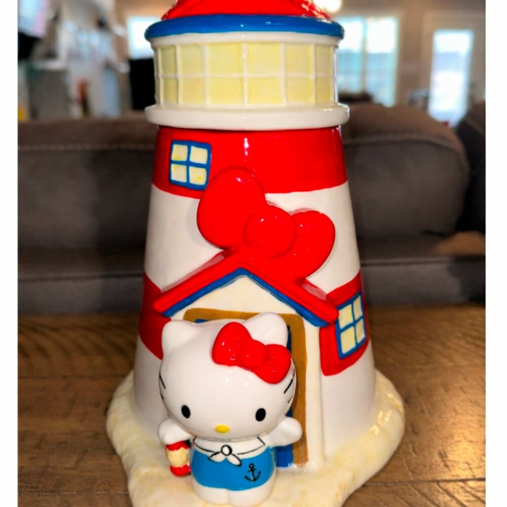 Blue Sky Clayworks Hello Kitty Lighthouse Ceramic Cookie Jar